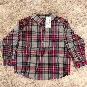 NWT Children’s Place button up shirt - 18-24 months Red/blue plaid